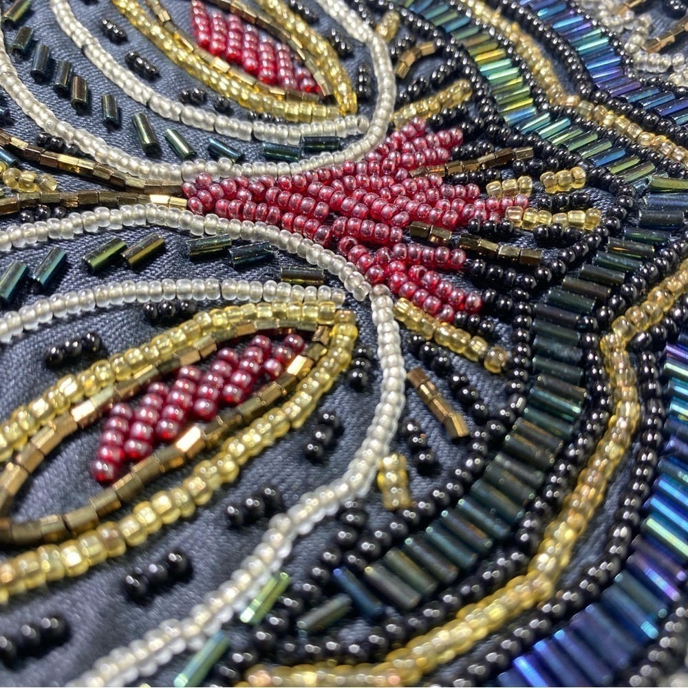Carla Marchi black multi color beaded evening purse shoulder bag EUC - Picture 11 of 13